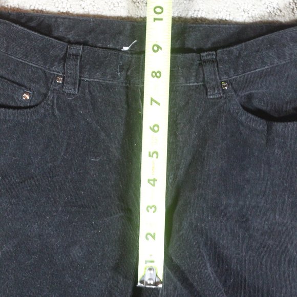 Jones New York Signature Size 4P Mid Rise Black Slightly Flared Corduroy Pants - Picture 4 of 6
